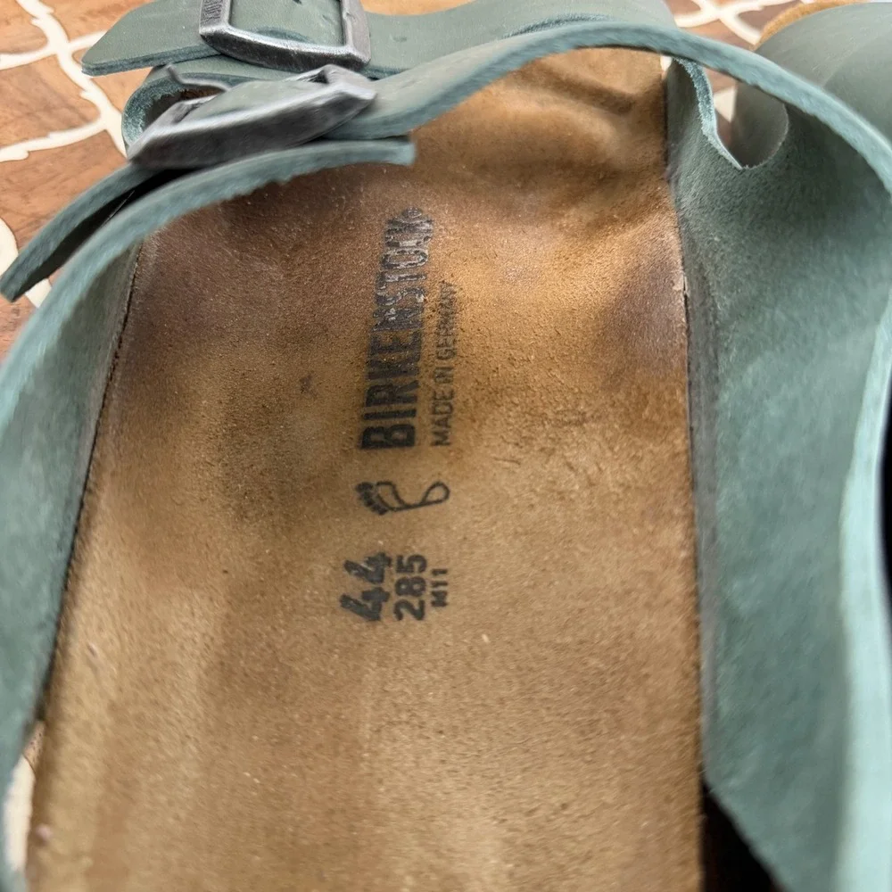 Birkenstock Milano Natural Leather Sandals Green Vintage Wood Thyme Men's 44 11